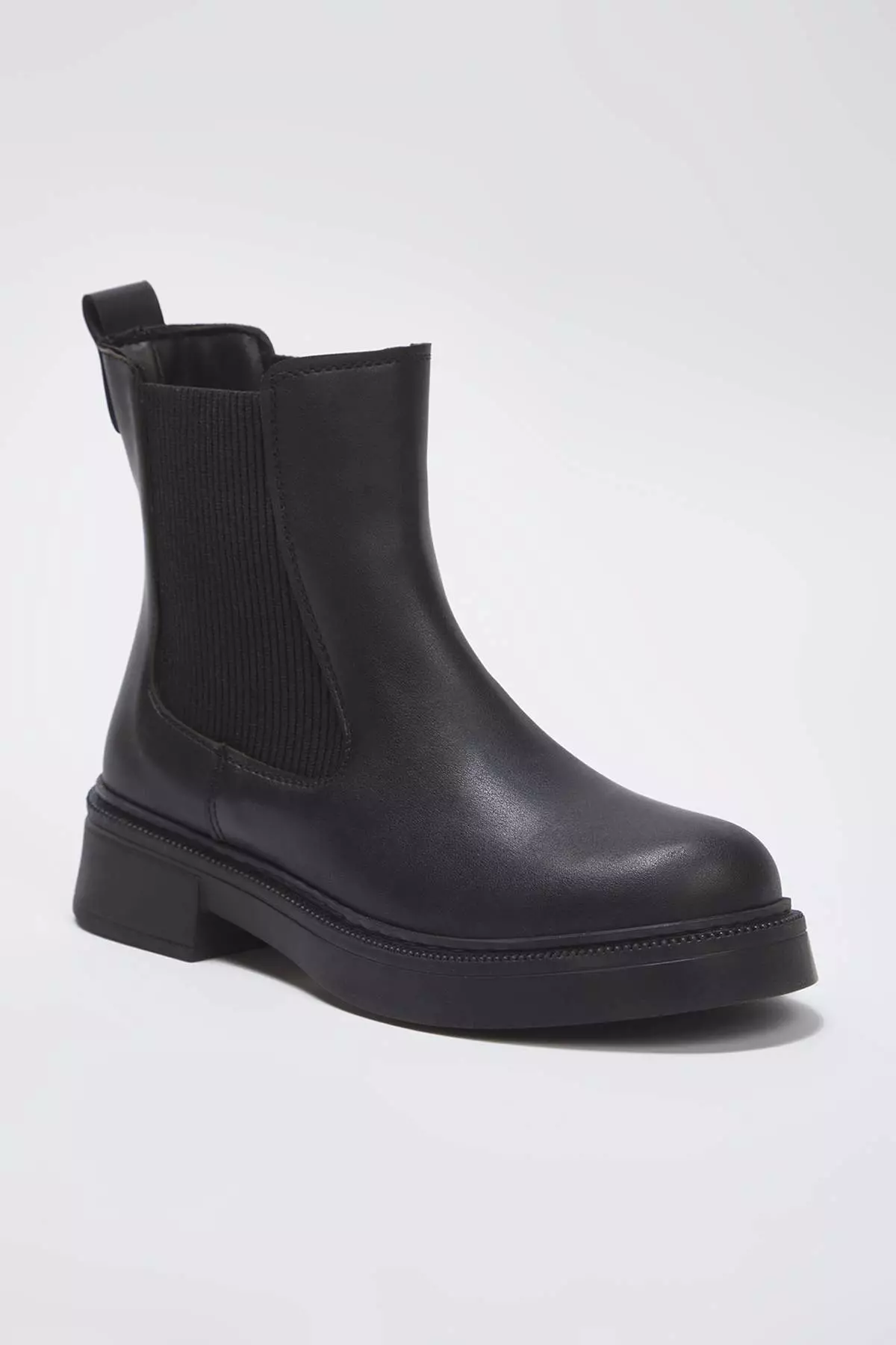 Black Elastic Women'S 4 Cm Sole Chelsea Boots Takaw26Bo00055