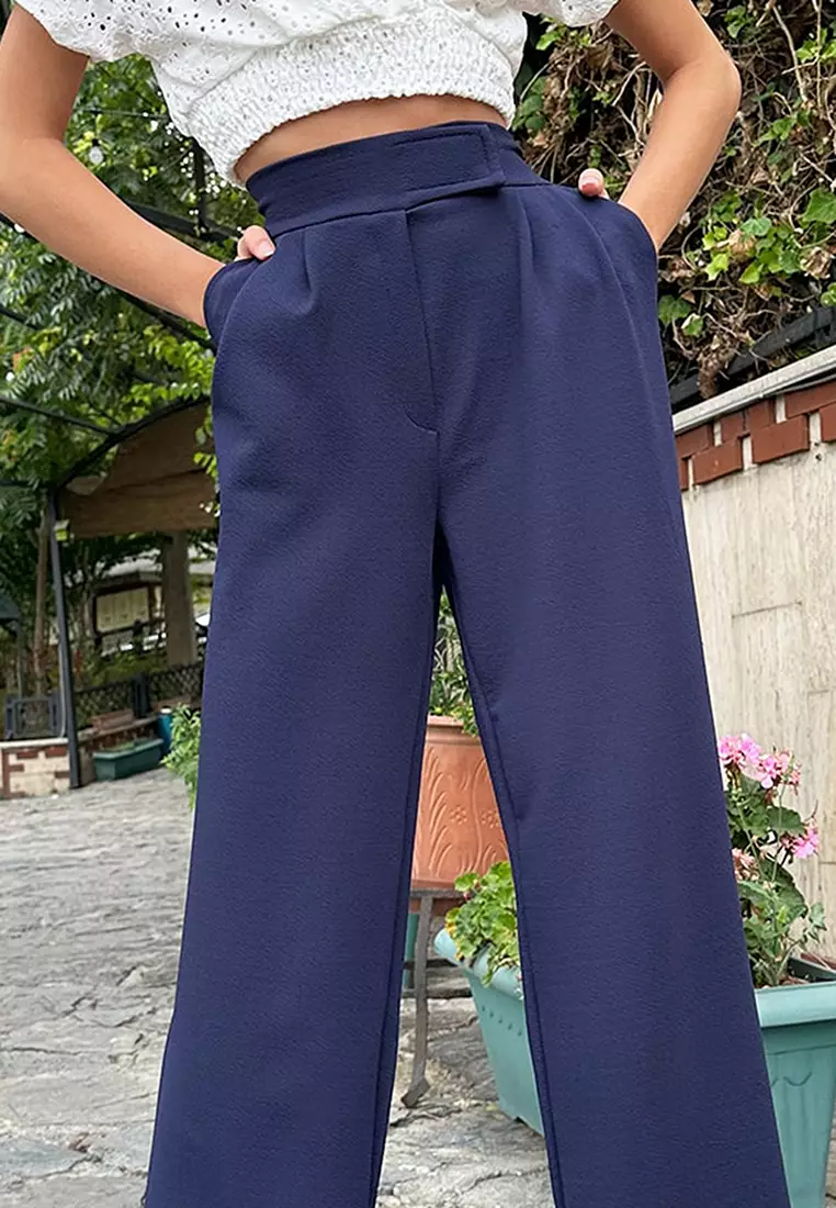 Buy Alacati Elastic Waist Pants in Blue 2024 Online