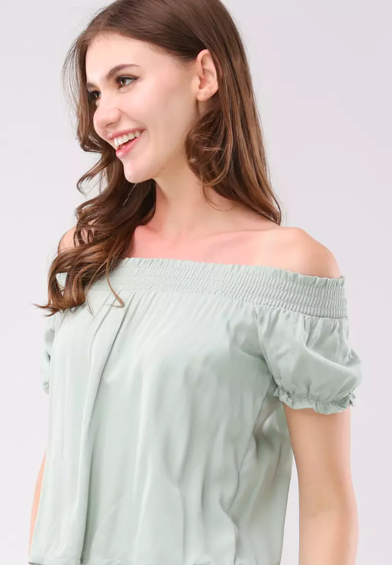 Single Twill Woven Short Sleeves Blouse