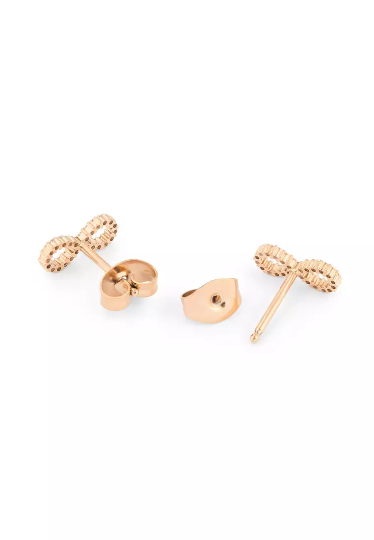 Mirelle Infinity Earring Rose Gold Unisex Earrings for women and men stainless steel crystal Earrings DW Official Authentic Original perempuan lelaki DW