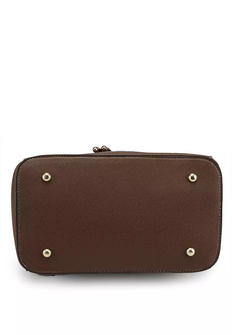 Saffiano Backpack With Flap Over