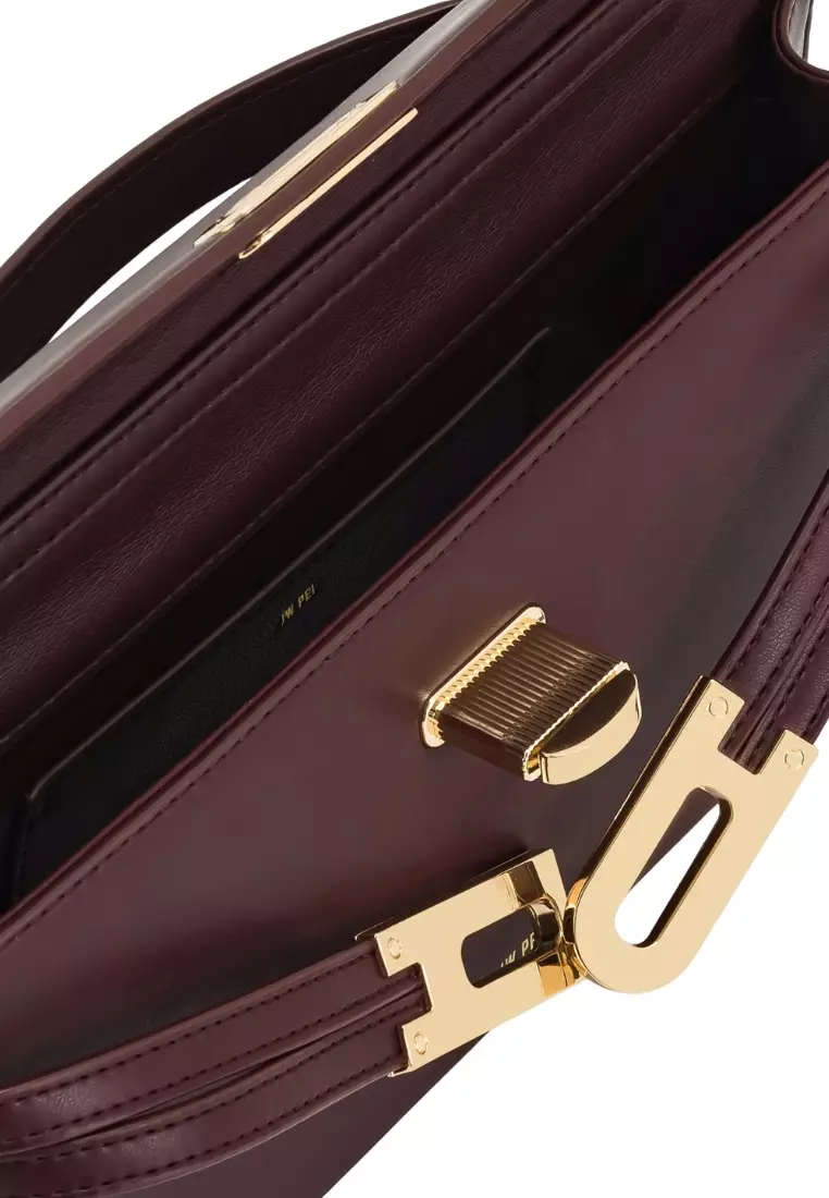 Bria Structured Top Handle Bag - Deep Burgundy