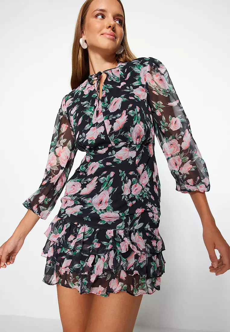 Buy Trendyol Pattern Chiffon Dress Online | ZALORA Malaysia