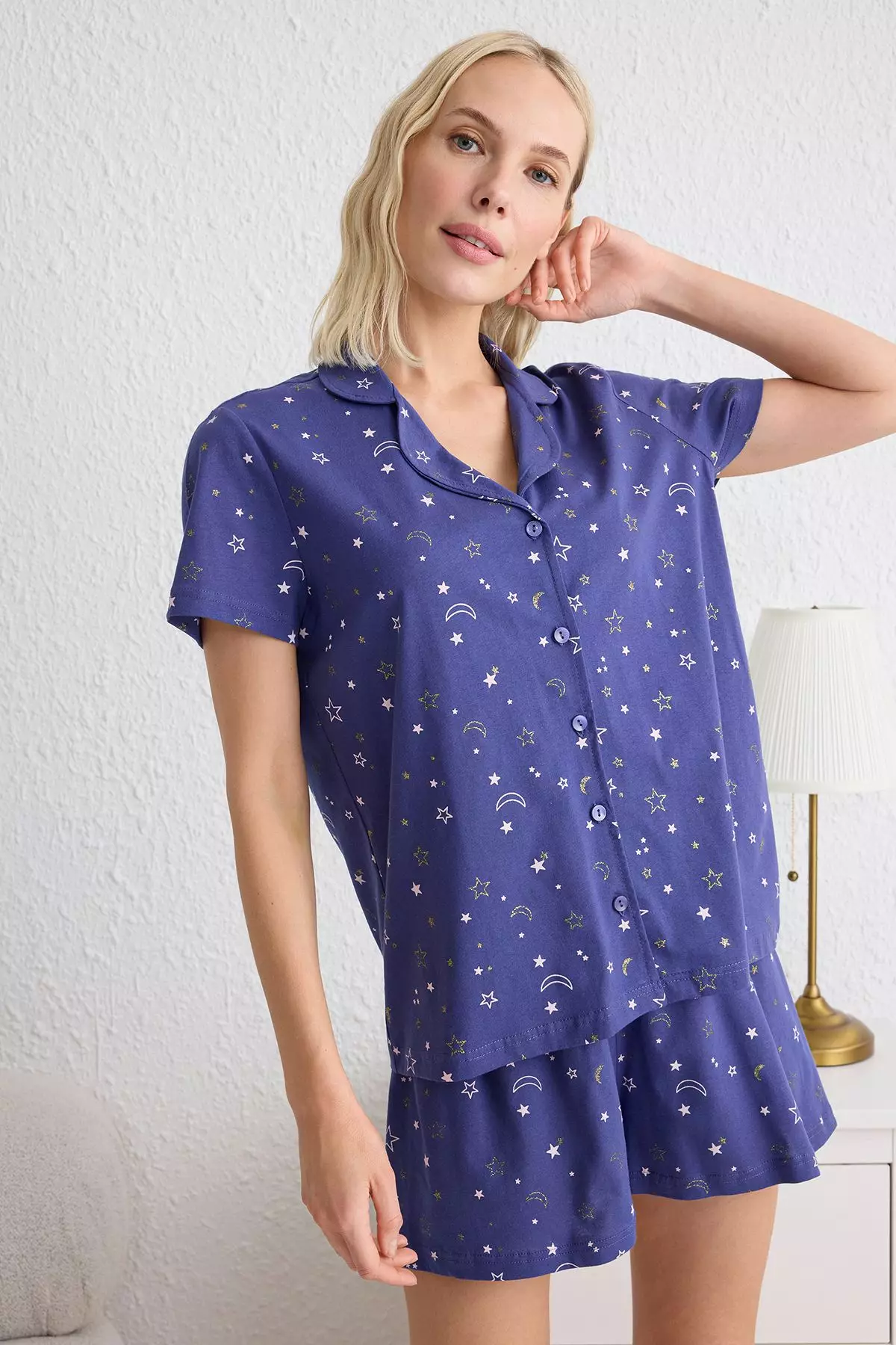 Buy Trendyol Galaxy Short Loungewear Regular Pajama Set Online