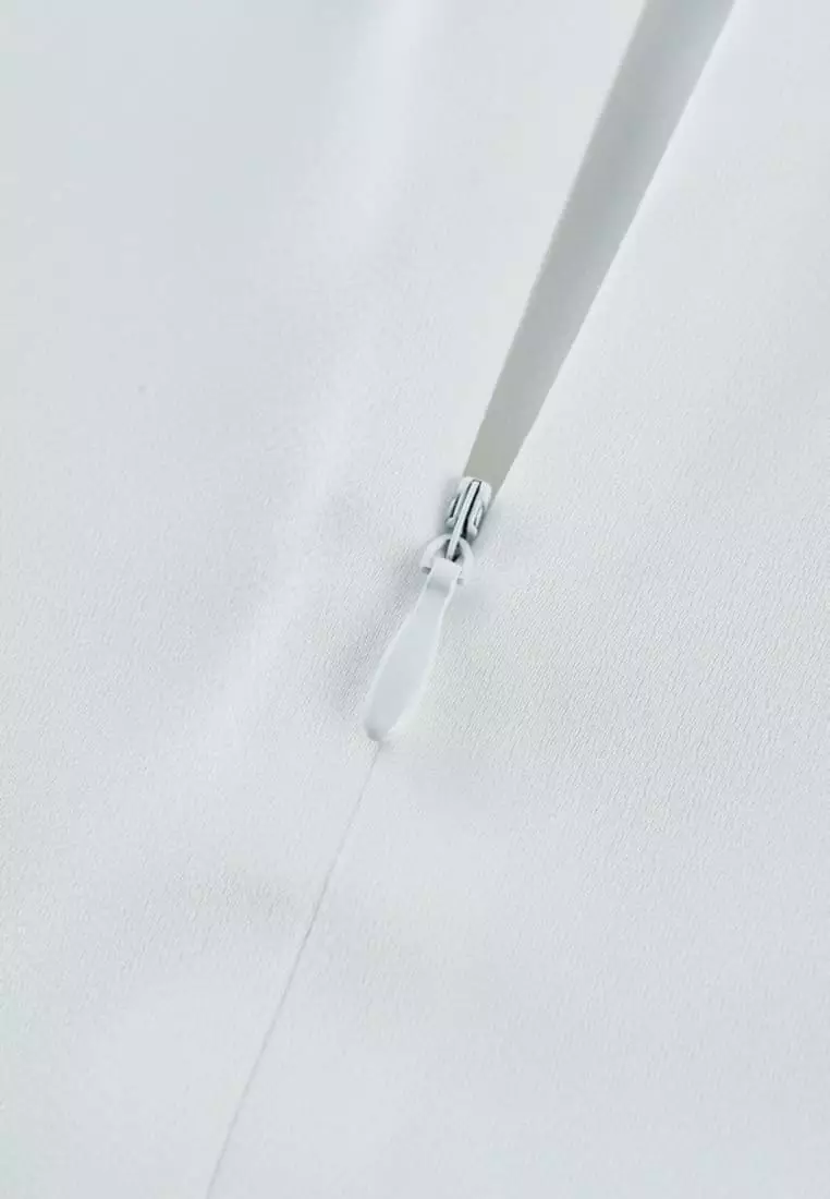 Satin Asymmetric Ruffled Blouse