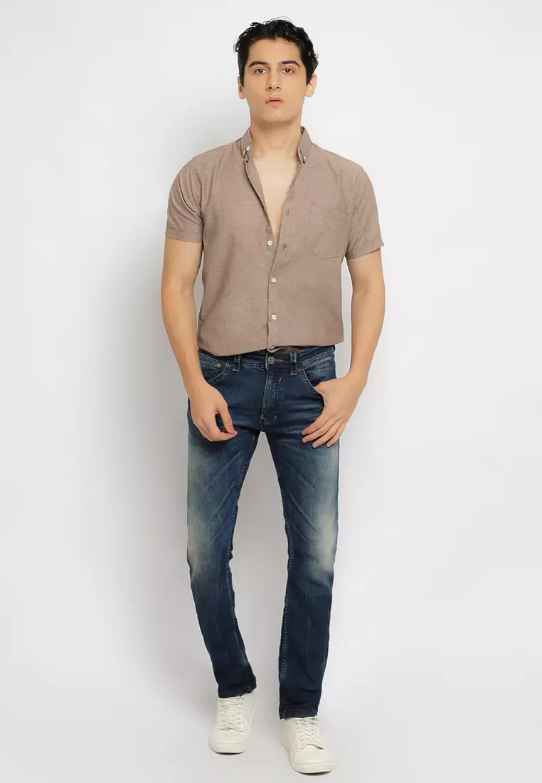 Brown Oxford SS Shirt