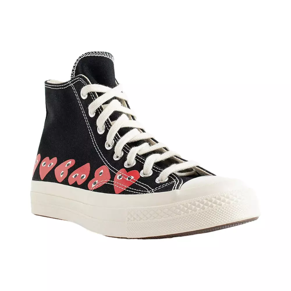 Jual Comme des Garçons Multi Heart Logo High Top Sneakers Black