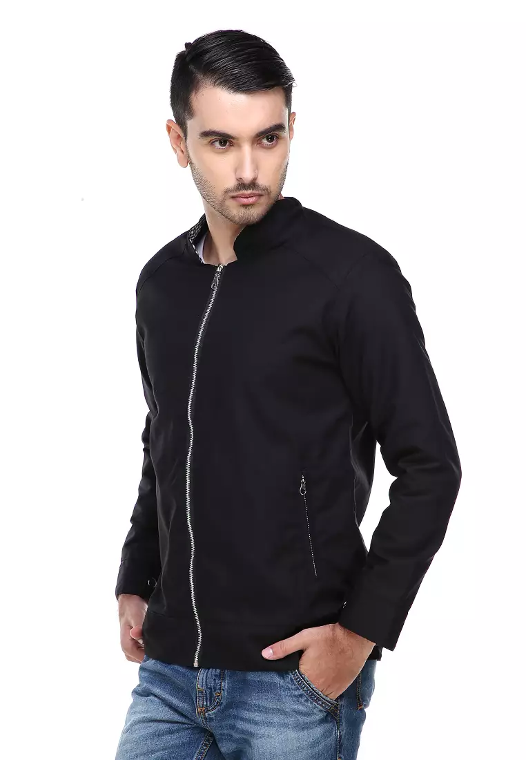 Clover Jas Jaket Casual Pria Slimfit Material American Drill ORIGINAL - Black