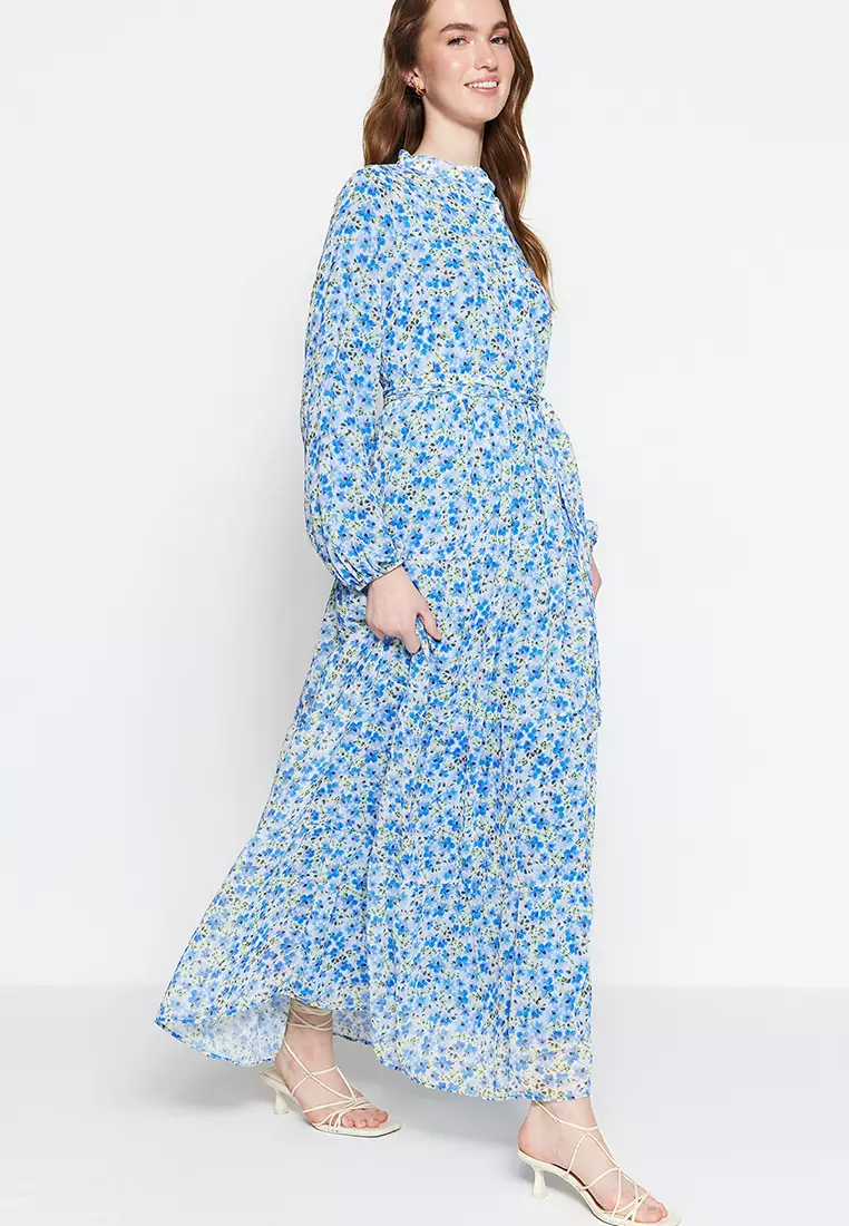 Floral Chiffon Maxi Dress