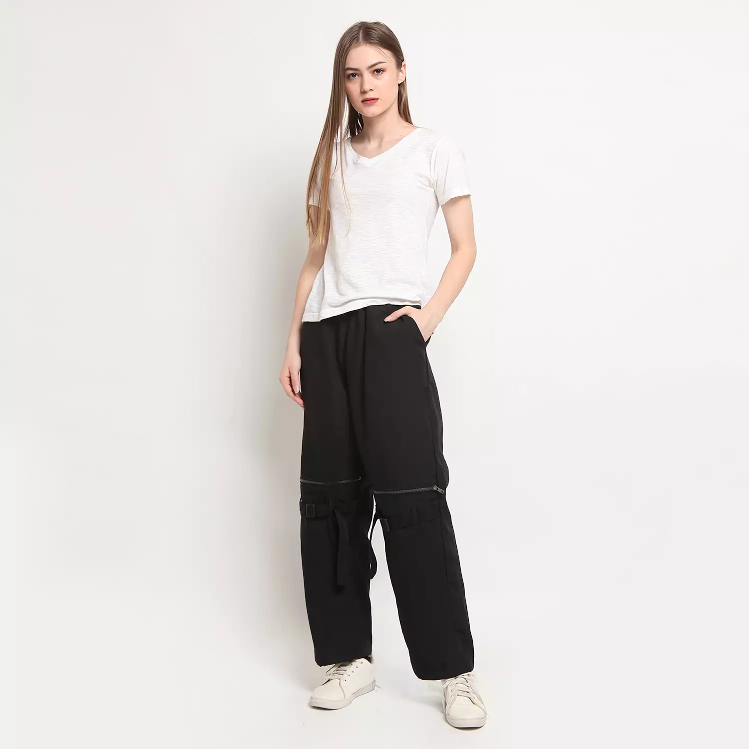 OKECHUKU Queen Celana Hypebeast Loose Fit Pants Streetwear Techwear Baggy Pants Wanita