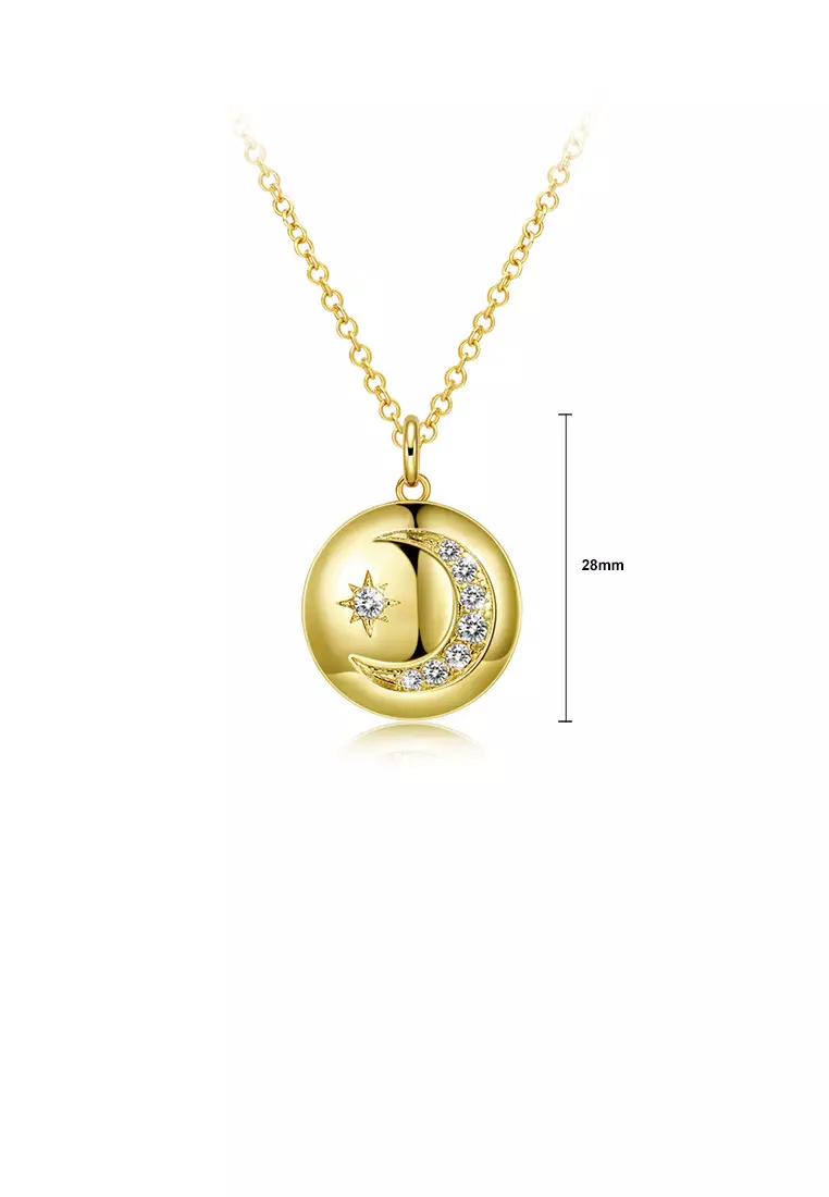 Buy Glamorousky Fashion Plated Gold Star Moon Circular Pendant