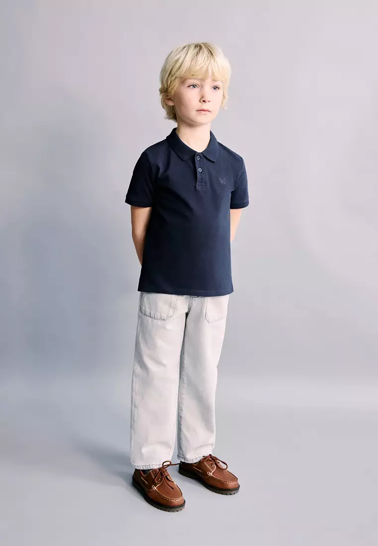 Short-Sleeved Cotton Polo Shirt