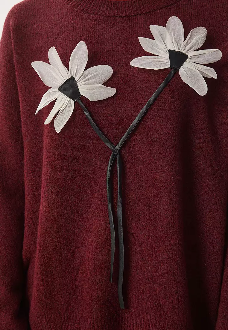Floral Detailed Knitwear Sweater