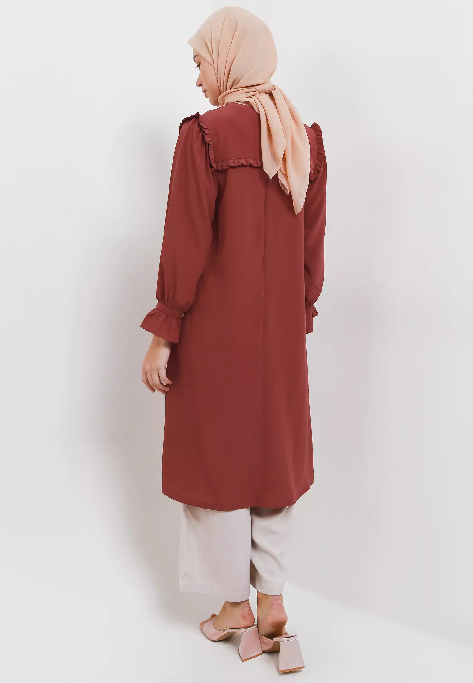 MFMW Hikade Midi Dress Gamis Merah Bata