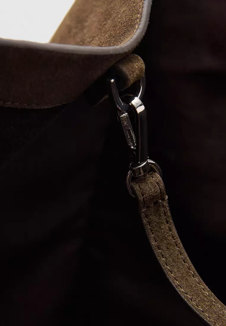 Suede Leather Shopper Bag