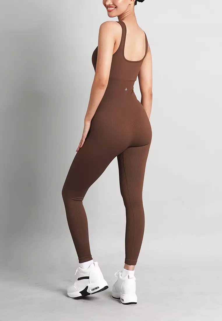 Frankie Collection: Ribbed Bodycon Padded Onesie
