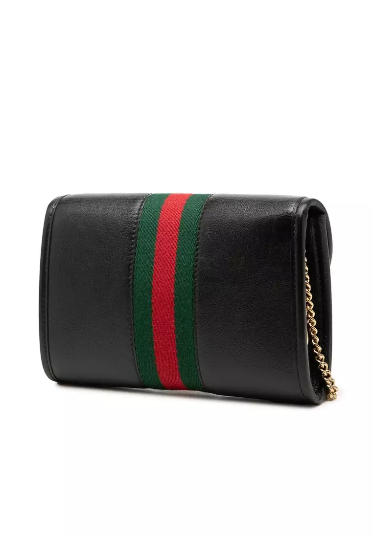 Pre-Loved Gucci Mini Calfskin Rajah Web Chain Crossbody
