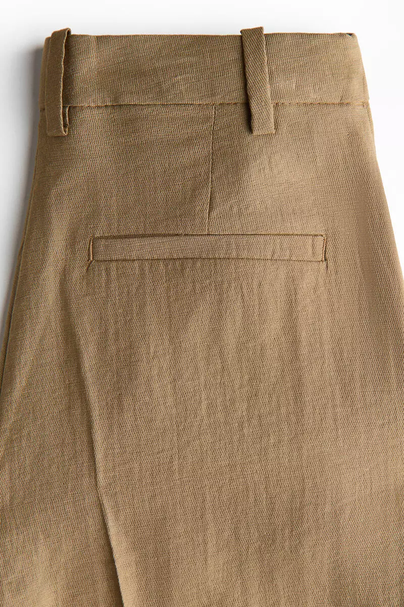Tailored linen-blend culottes