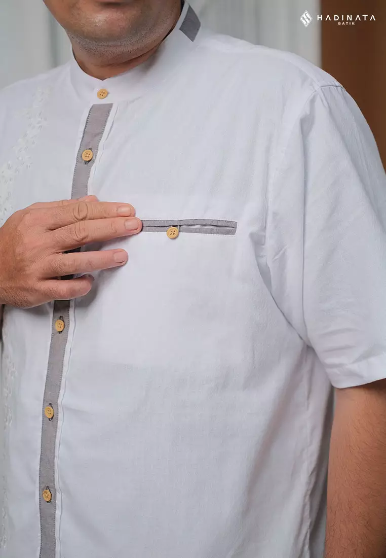 Hadinata Batik Premium Kemeja Pria Lengan Pendek Koko Dobby Omar