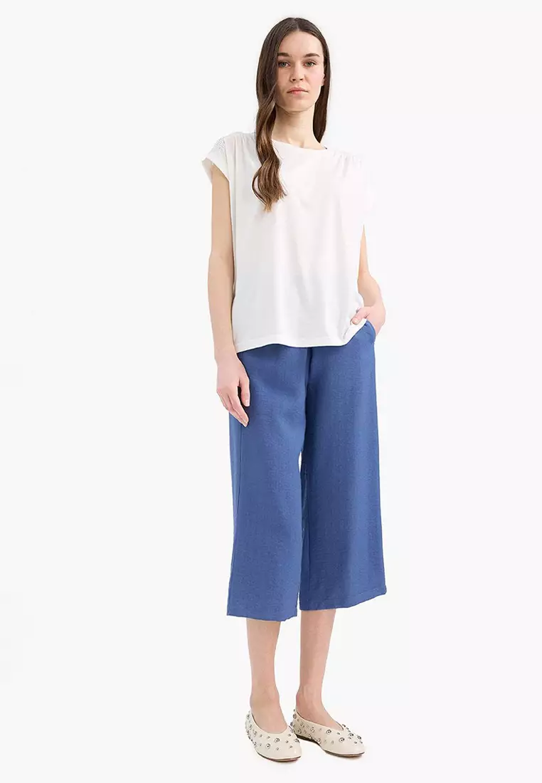 Basic Plain Short Sleeves Blouse