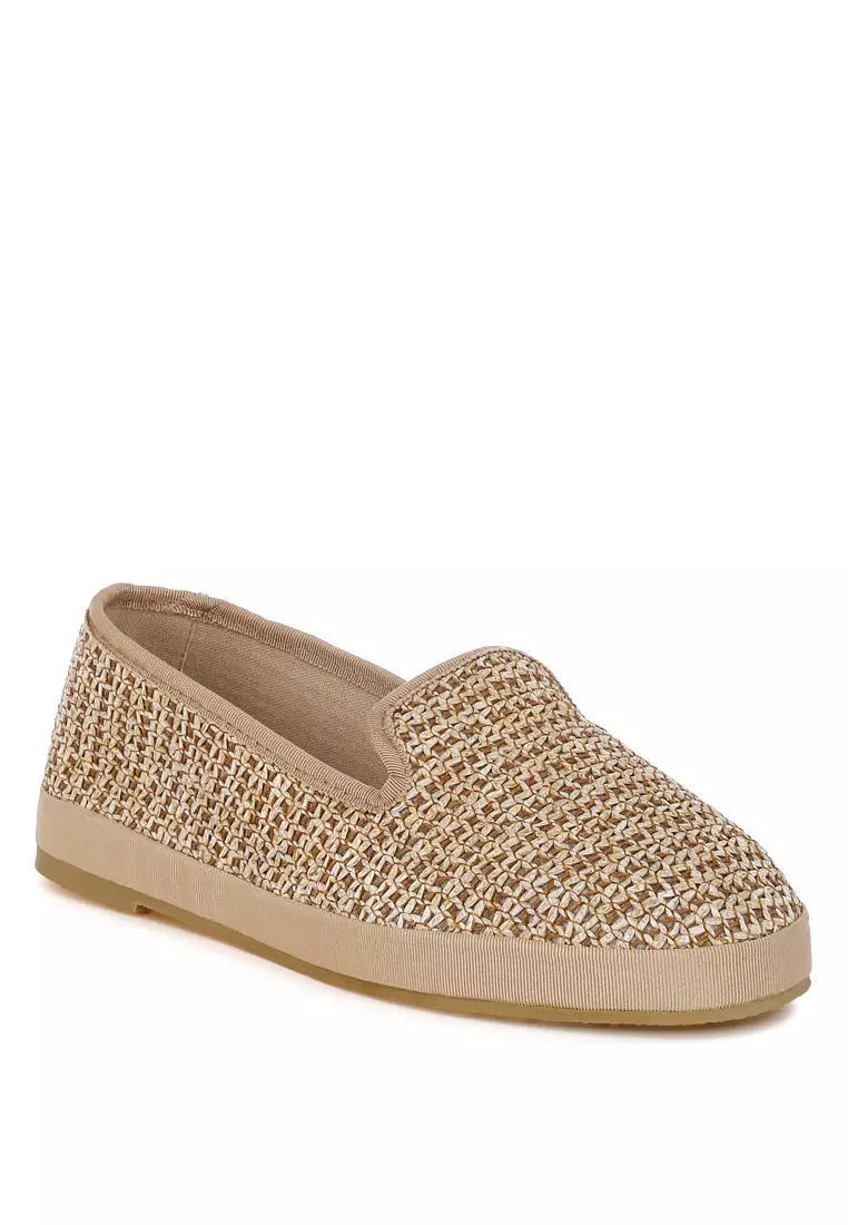 Round Toe Slip-On Sneakers In Brown