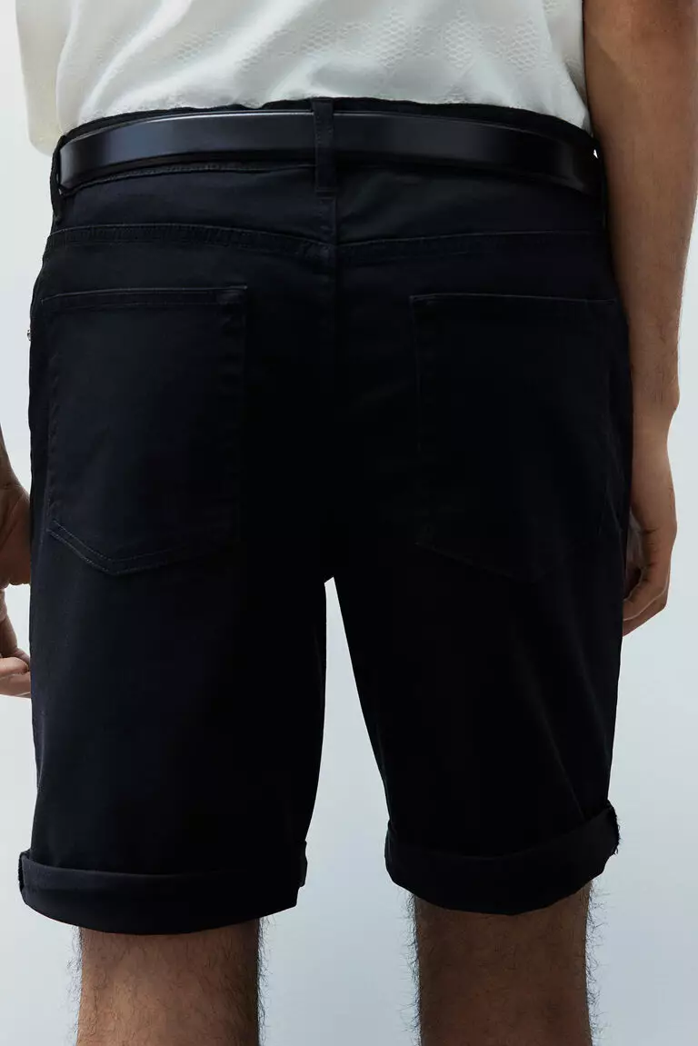 Slim Fit Cotton twill shorts