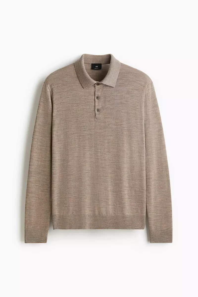 Regular Fit Merino wool polo shirt