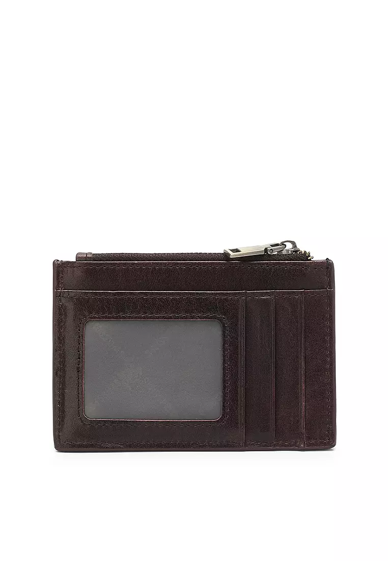 Genuine Leather RFID Card Holder - Brown