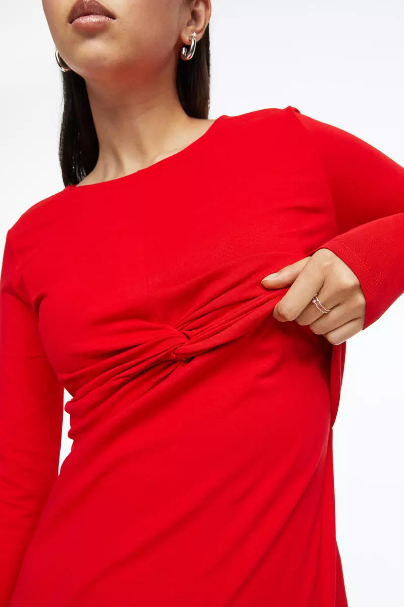 Buy H&M MAMA Knot-detail nursing dress 2024 Online