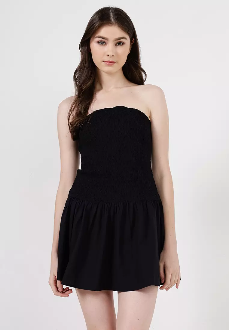 Shirred Tube Mini Dress