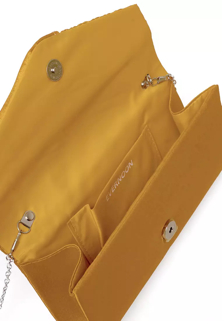 Clutch Bag Wanita Design Simple Tas Genggam Woman Premium Quality - Gold