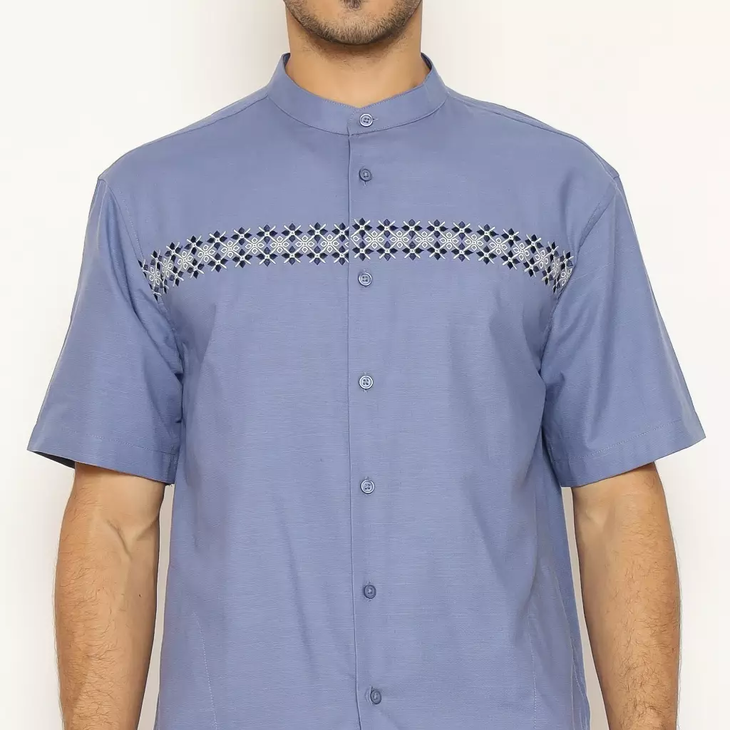 AMK Baju Koko Pria Lengan Pendek KK TAREEQ S/S Medium Blue