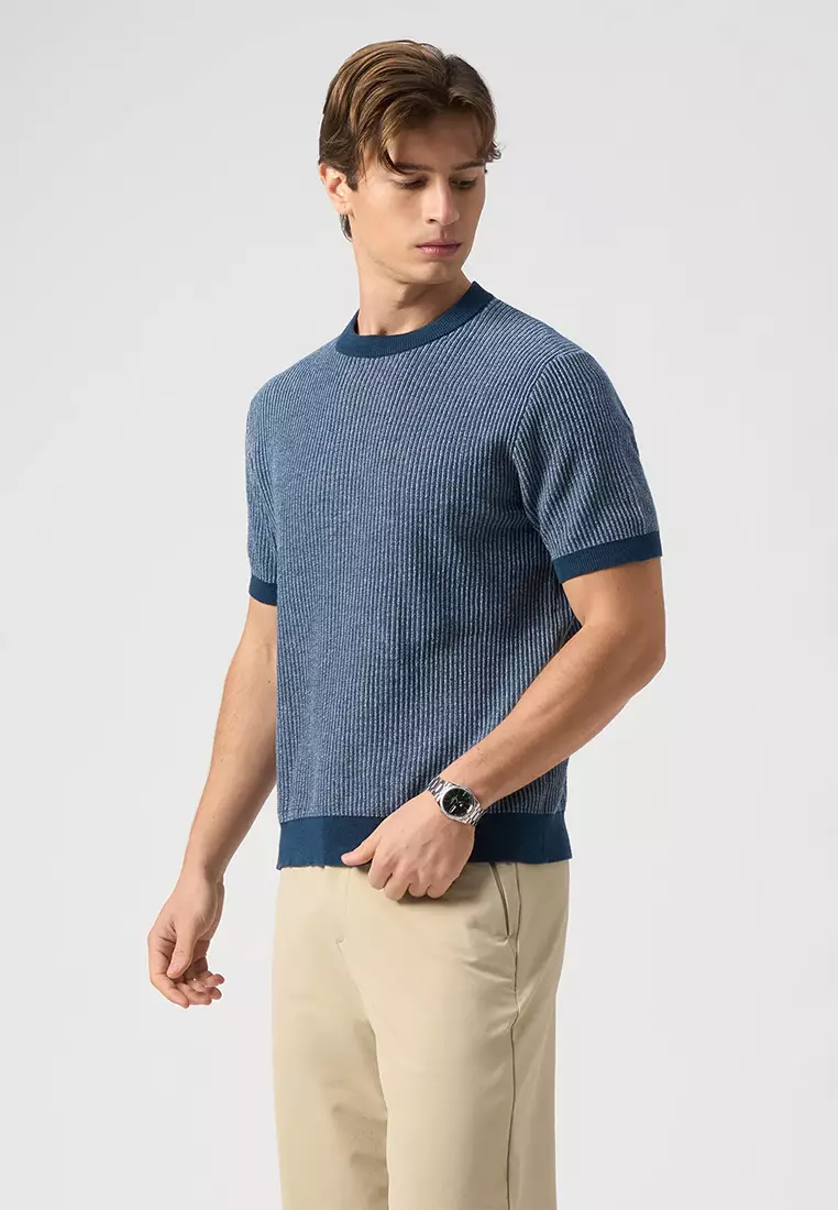 Textured Flat Knit T-Shirt