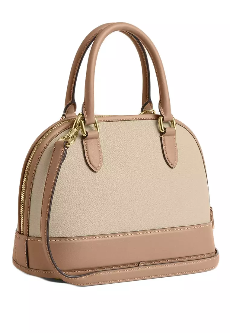 Sabrina Satchel Bag In Colorblock - Beige