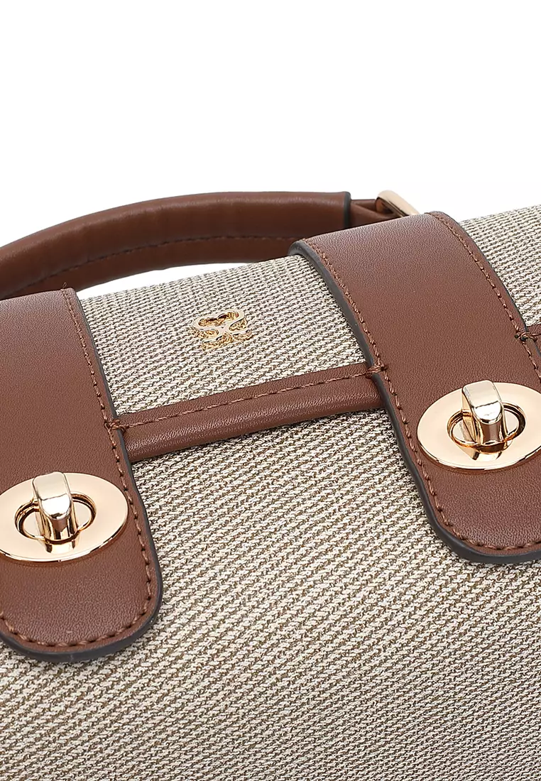 Women's Top Handle Bag / Sling Bag / Crossbody Bag / Shoulder Bag (Tas Tangan Wanita / Tas Selempang Wanita / Tas Bahu Wanita) - Krem