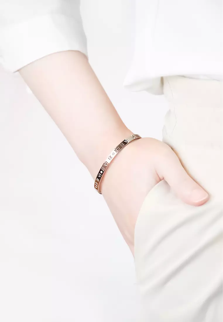 Chantal Roman Numeral Bangle in Silver