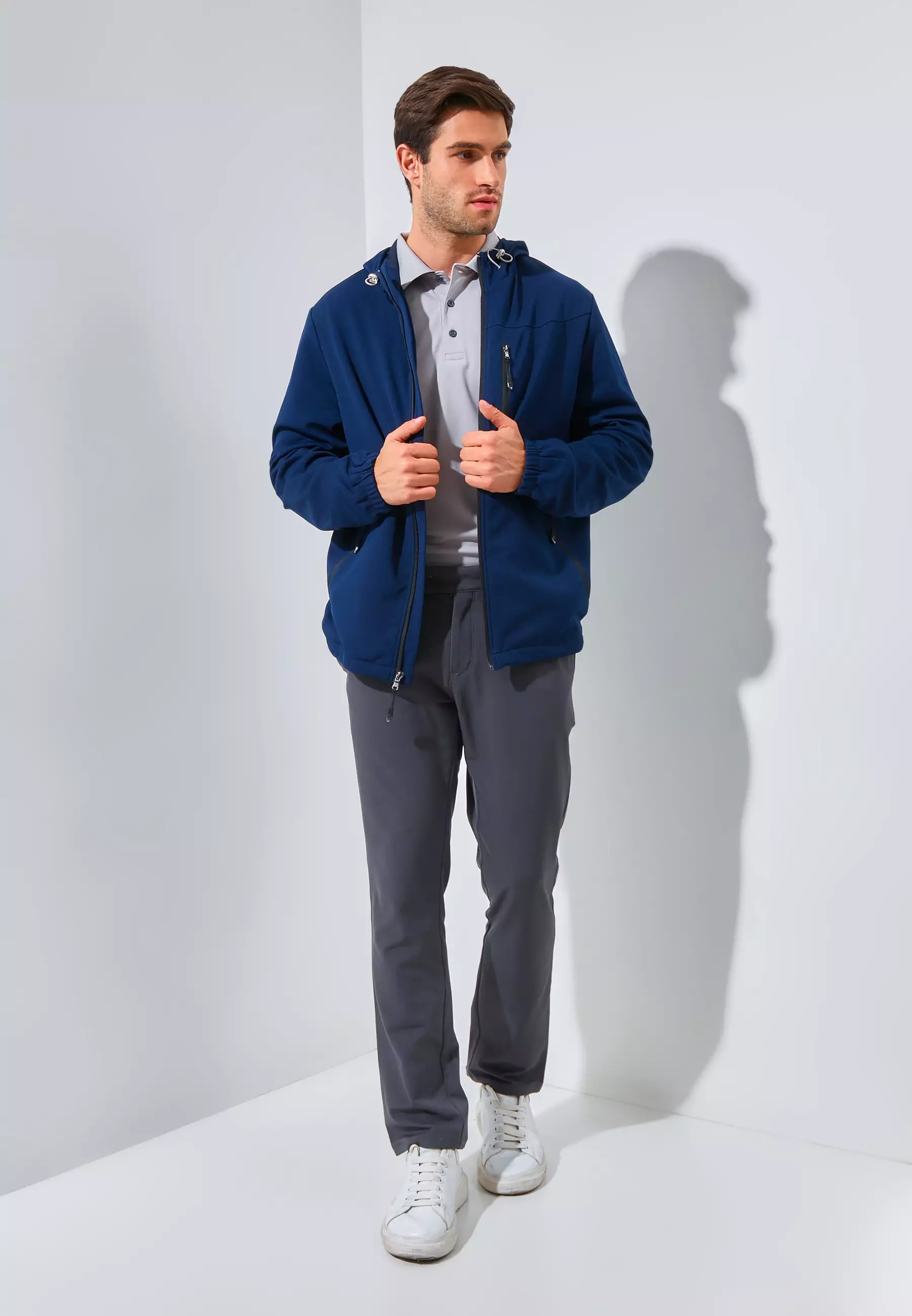 Jack Nicklaus Armour Premium Jacket Pria Regular Fit Classic Navy