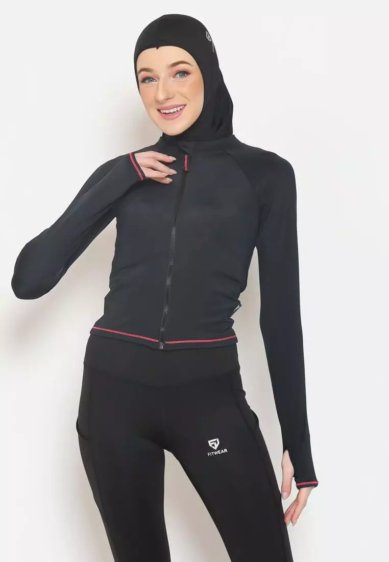 Fitwear - Jaket LG Zip Front Olahraga Sepeda / Berenang ZEA SLIMFIT LS - PINK LG