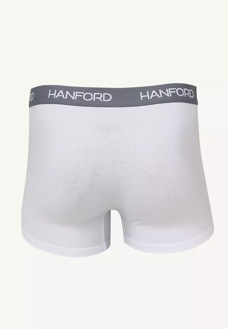 Cotton with Spandex Men's Boxer Briefs Aleo - White (Single Pack)