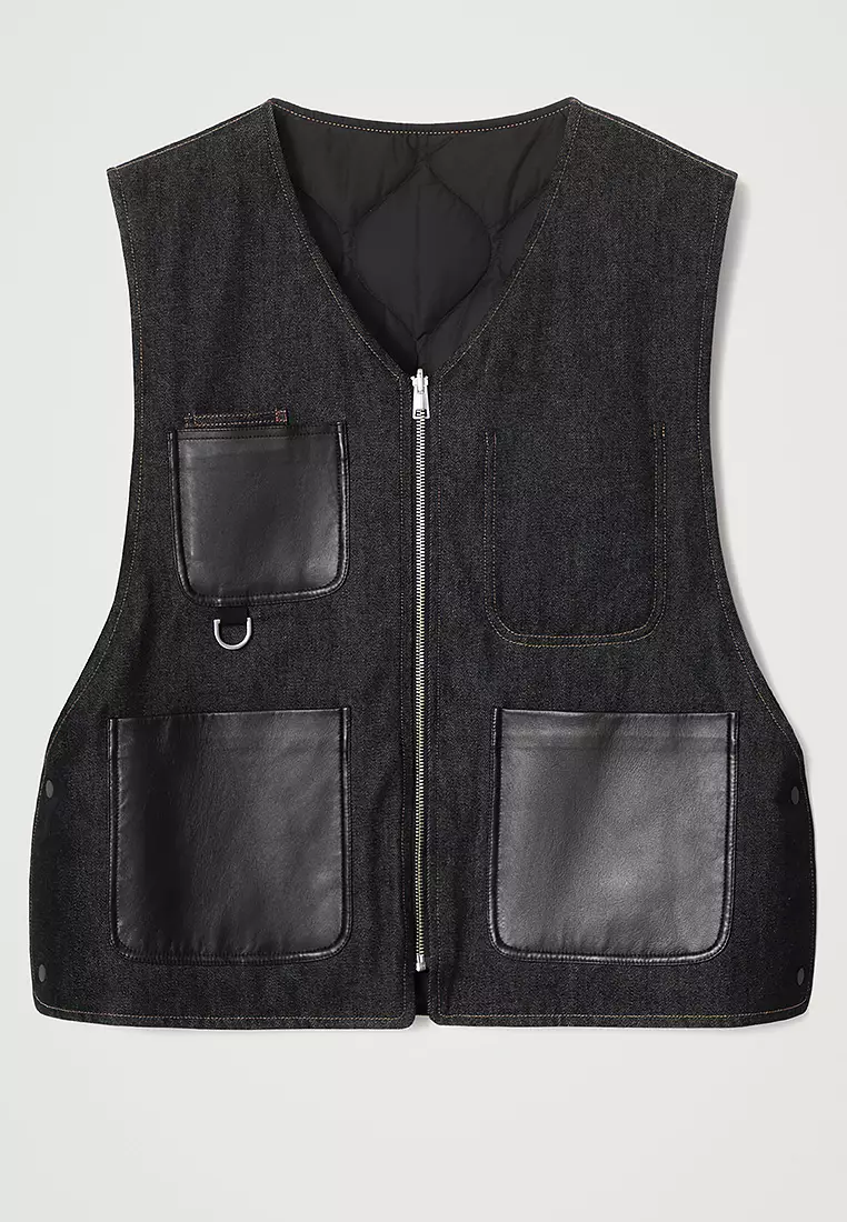 Reversible Denim Utility Gilet