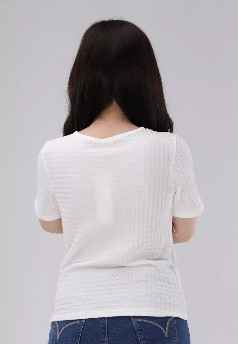 Short Slvs. Round Neck Basic Top