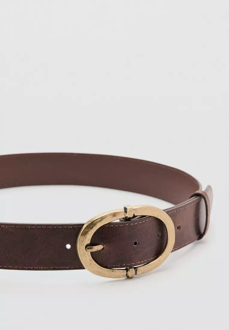 Textured Metal Buckle Belt