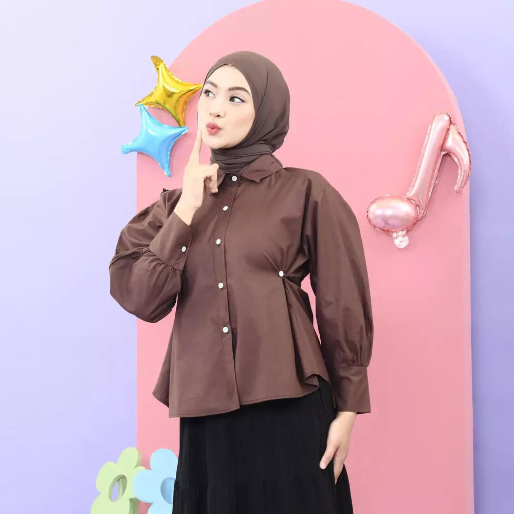 Dyandra Kemeja - Coffee M19730 R42S2