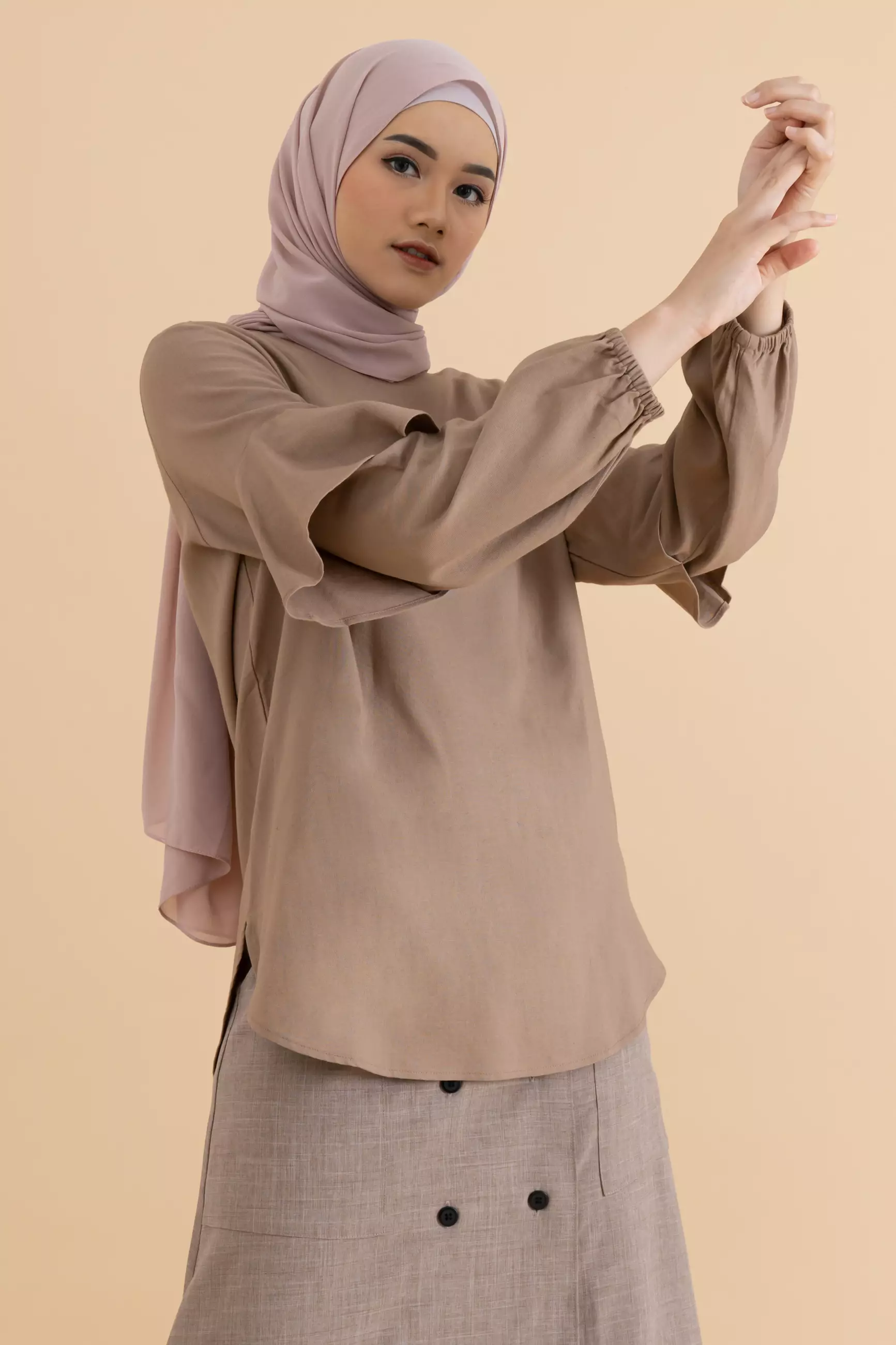 Blouse Wanita Hafla Brown