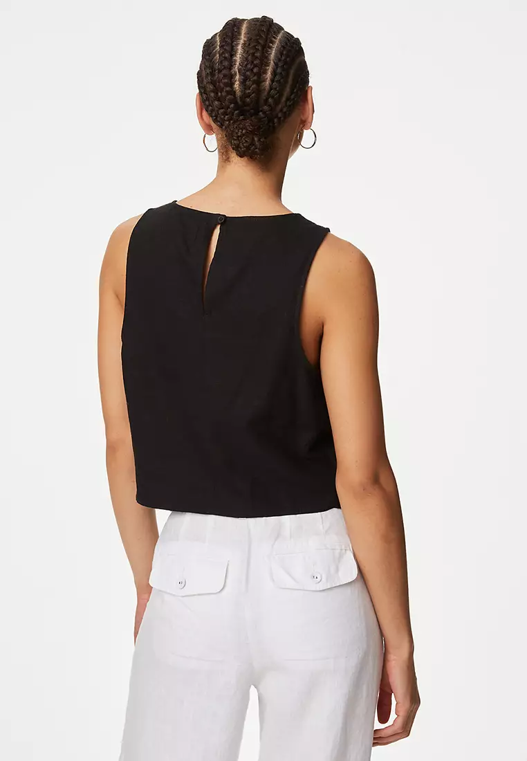 Linen Rich Crop Top
