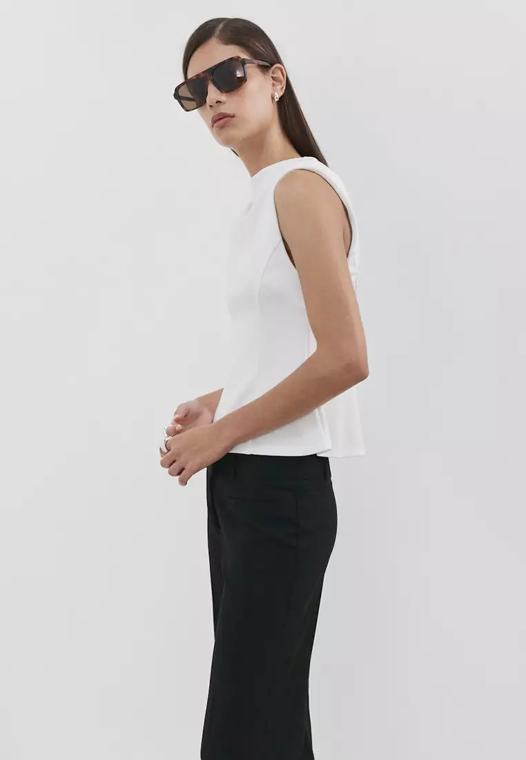 Peplum Shoulder Pad T-Shirt