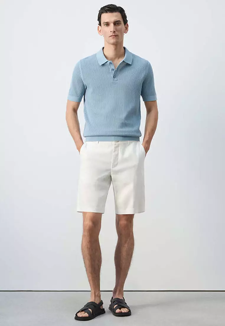 Slim-Fit 100% Linen Bermuda Shorts
