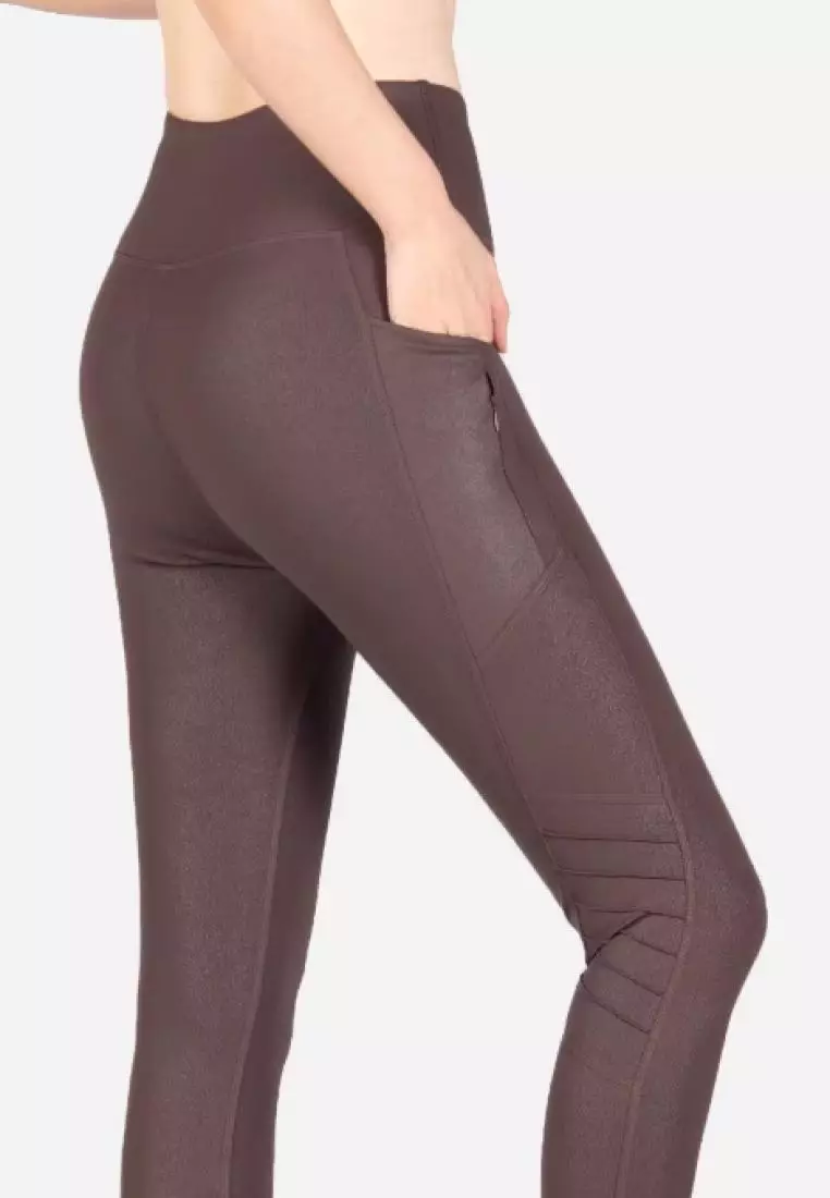 Fitwear - Legging Big Size Olahraga Wanita BELIA BIKER 4 POCKET - BROWNY
