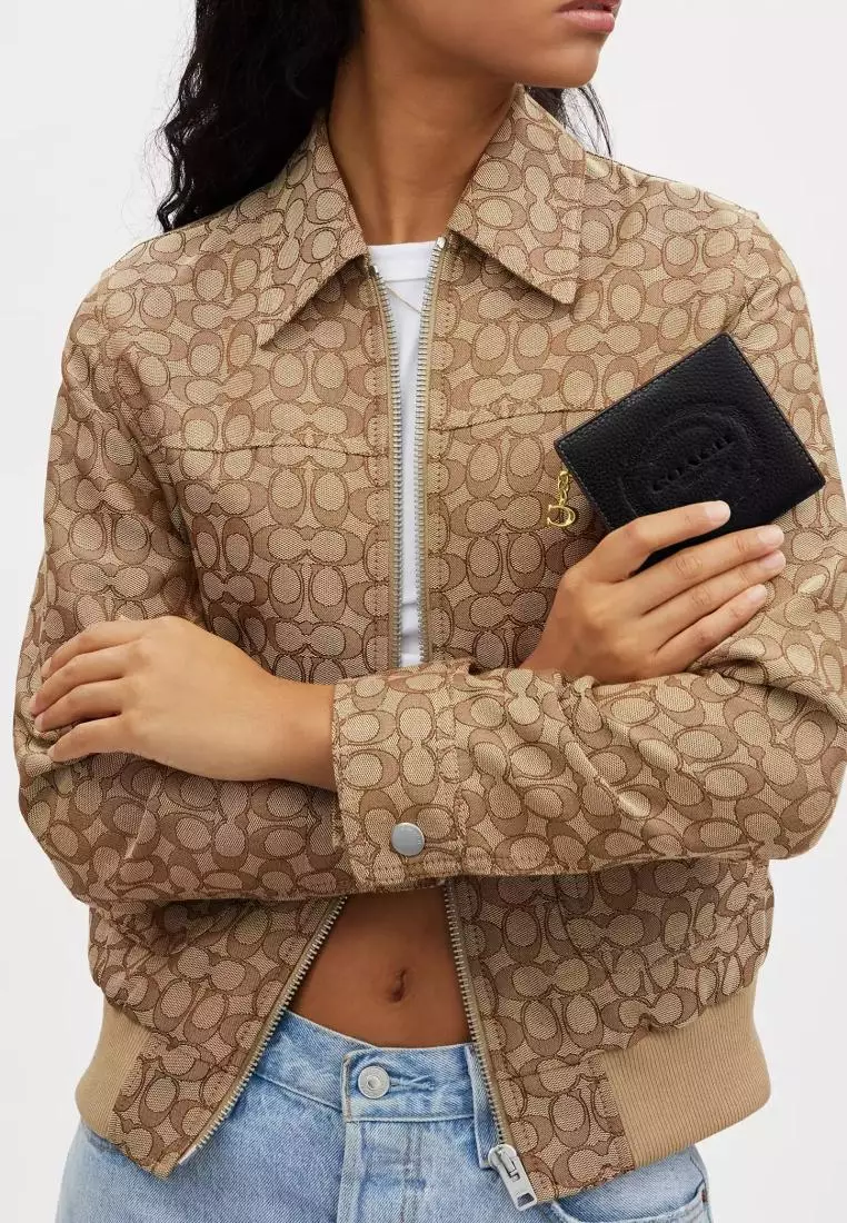 Coach Snap Wallet With Coach Heritage Black