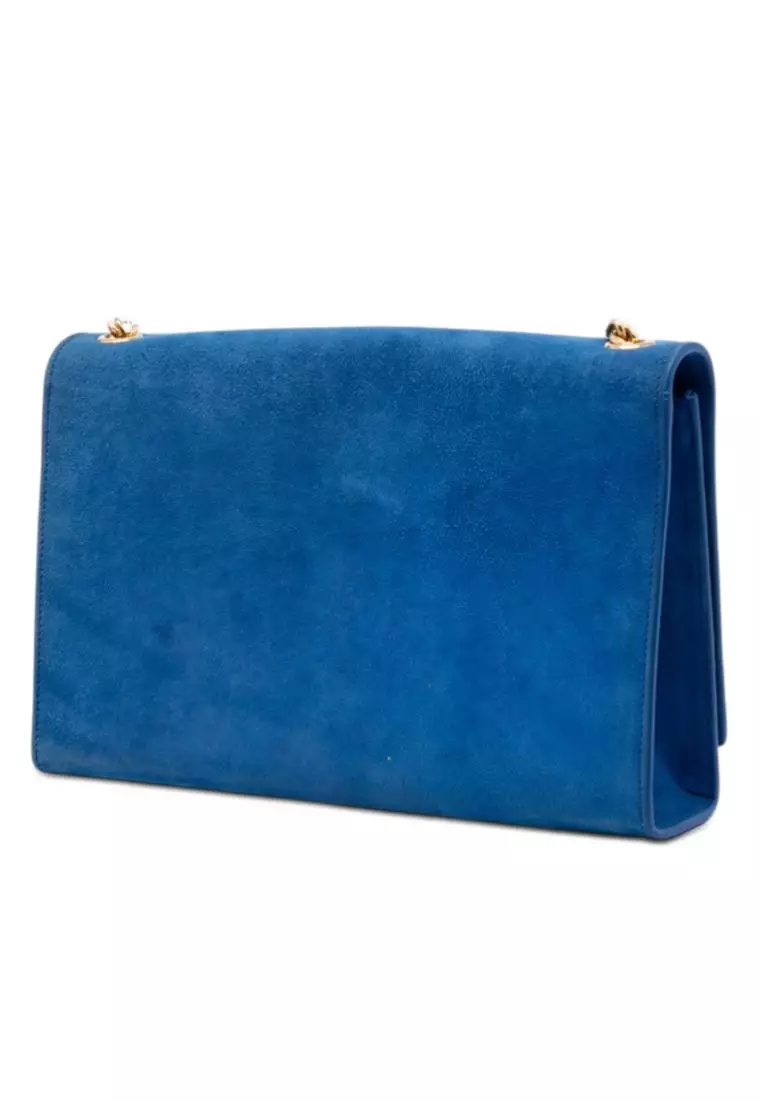 Pre-Loved Saint Laurent Medium Suede Monogram Kate Tassel Crossbody